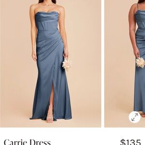 Birdy Grey Carrie Dress in Matte Satin, French Blue